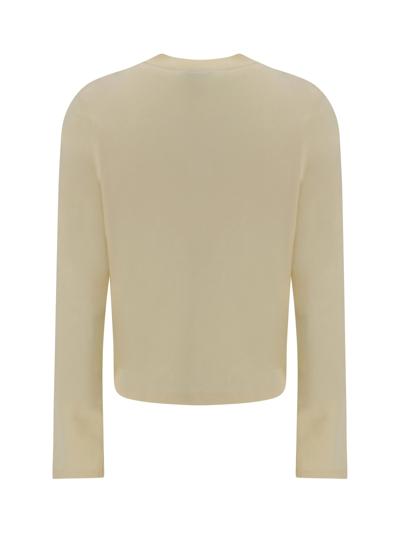 Shop Loulou Studio Long Sleeve Jersey In Rice Ivory