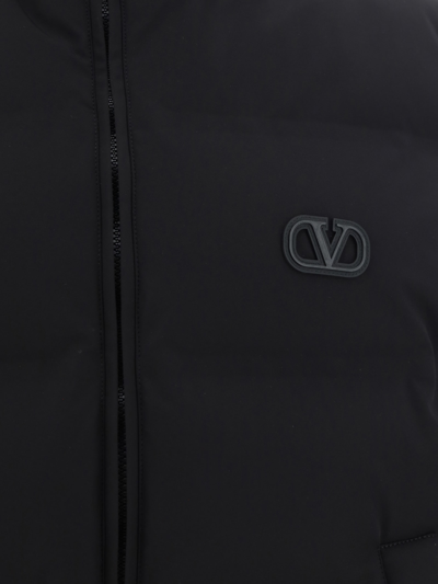 Shop Valentino Vlogo Down Vest In Nero