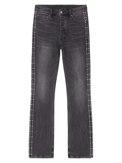 Shop Ksubi Men's Bronko Metalik Stripe Boot-cut Jeans In Black