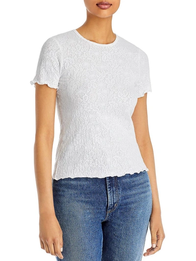 Shop Rag & Bone Gemma Womens Jacquard Crewneck T-shirt In White
