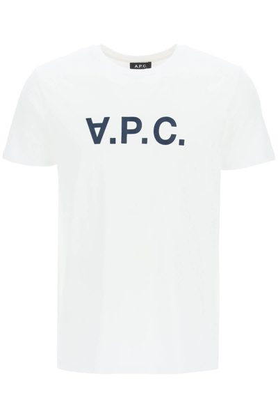 Shop A.p.c. Flocked V.p.c. Logo T-shirt In White