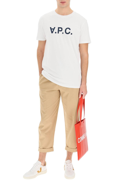 Shop A.p.c. Flocked V.p.c. Logo T-shirt In White