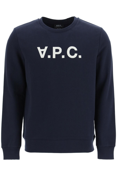 Shop A.p.c. Flock V.p.c. Logo Sweatshirt In Blue