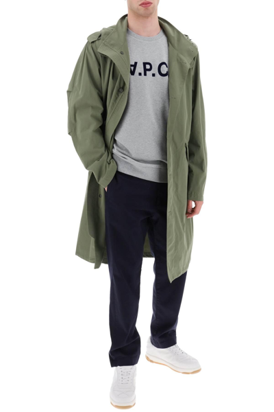 Shop Apc Flock V.p.c. Logo Sweatshirt In Grey