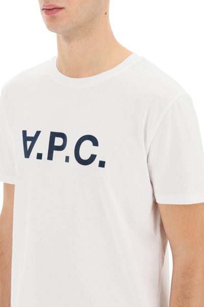 Shop A.p.c. Flocked V.p.c. Logo T-shirt In White