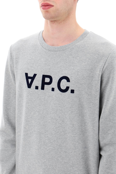 Shop A.p.c. Flock V.p.c. Logo Sweatshirt In Grey