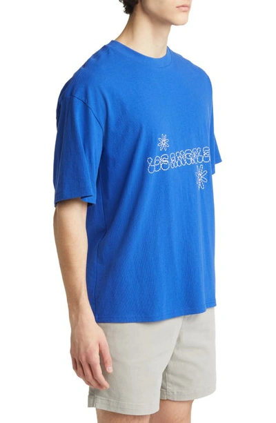 Pacsun Los Angeles Embroidered Boxy T-shirt In Blue