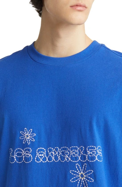 Pacsun Los Angeles Embroidered Boxy T-shirt In Blue
