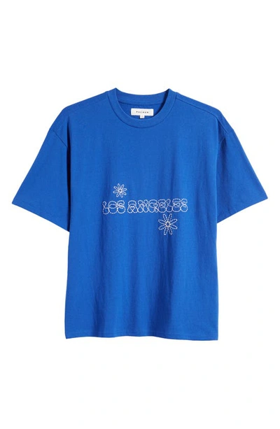 Pacsun Los Angeles Embroidered Boxy T-shirt In Blue