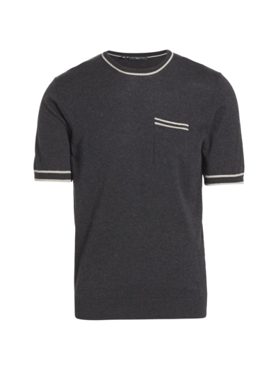 Shop Saks Fifth Avenue Men's Slim-fit Knit Crewneck T-shirt In Gunmetal
