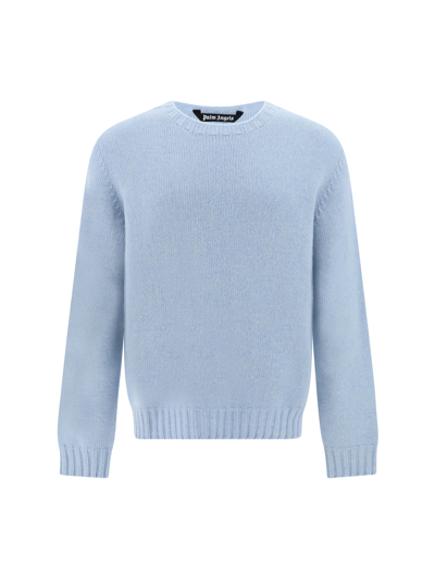 Shop Palm Angels Sweater In Light Blue  White