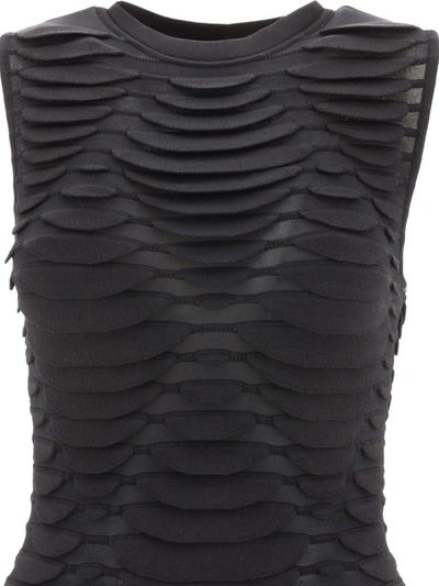 Shop Alaïa Python 3d Knit Dress In Black