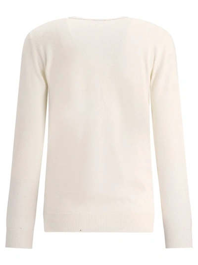 Shop Brunello Cucinelli Cashmere Sweater With Monili In White