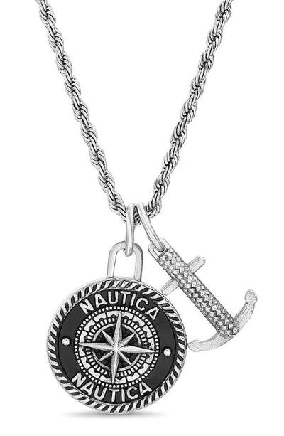 Shop Nautica L Pendant Necklace In Two Tone