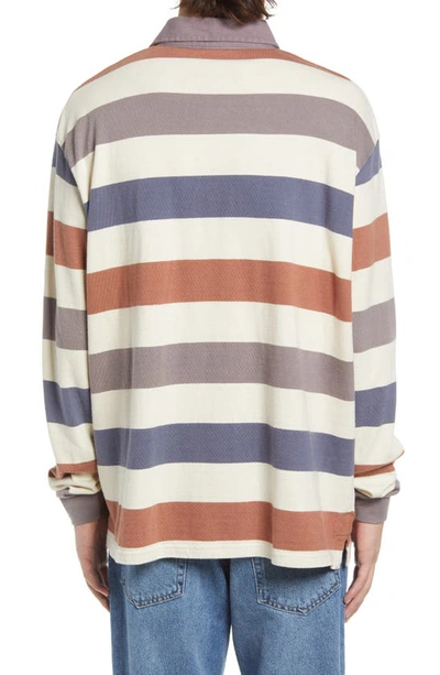 Shop Bdg Urban Outfitters Stripe Cotton Rugby Shirt In Stone