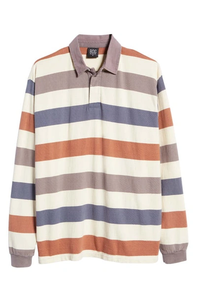 Shop Bdg Urban Outfitters Stripe Cotton Rugby Shirt In Stone