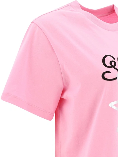 Shop Ganni "" T-shirt In Pink