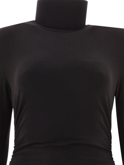 Shop Norma Kamali Turtleneck Pickleball Dress In Black