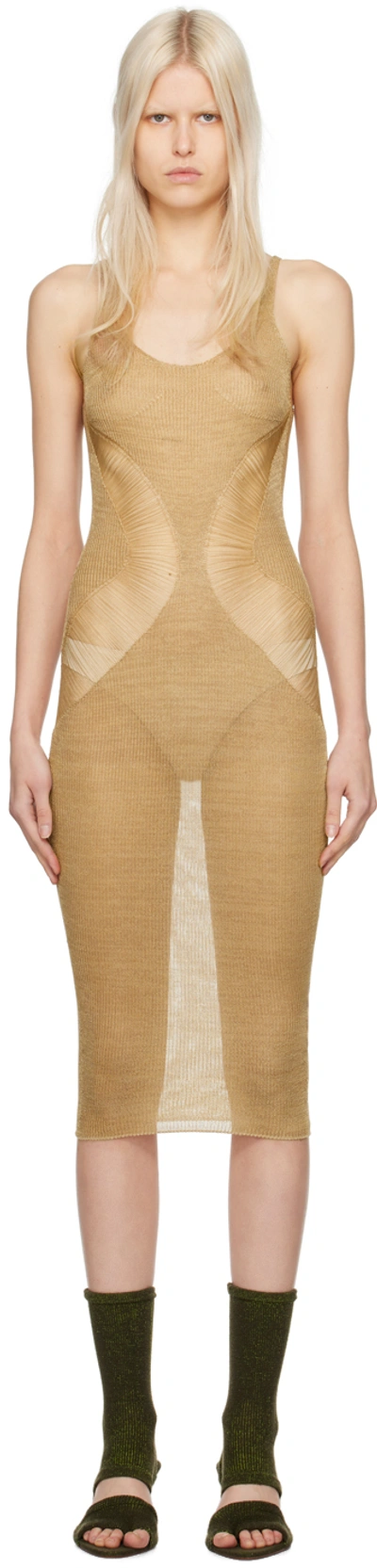 Shop Isa Boulder Ssense Exclusive Gold Floater Midi Dress