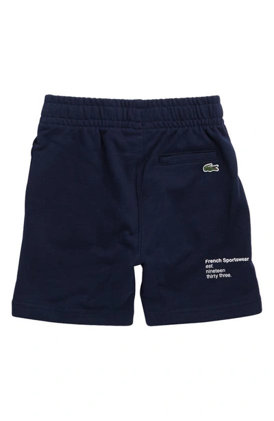 Shop Lacoste Kids' Cotton Shorts In Marine