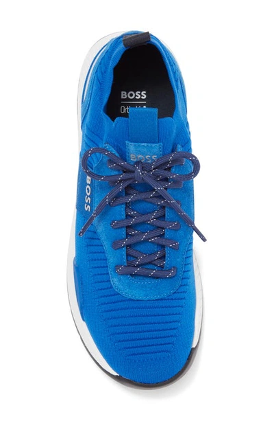 Shop Hugo Boss Boss Titanium Sneaker In Open Blue