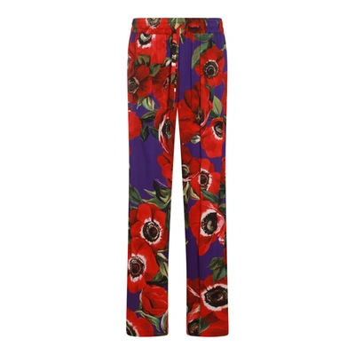 Shop Dolce & Gabbana Trousers In Anemoni Fdo Viola
