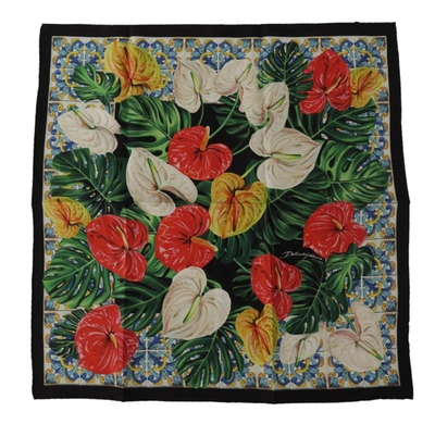 Shop Dolce & Gabbana Multicolor Floral Silk Women's Scarf