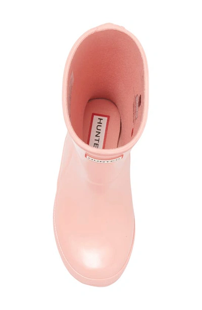 Shop Hunter Kids' First Gloss Waterproof Rain Boot In Humming Pink