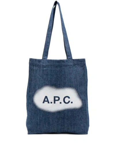Shop Apc A.p.c. Shoulder Bags In Indigo Delave
