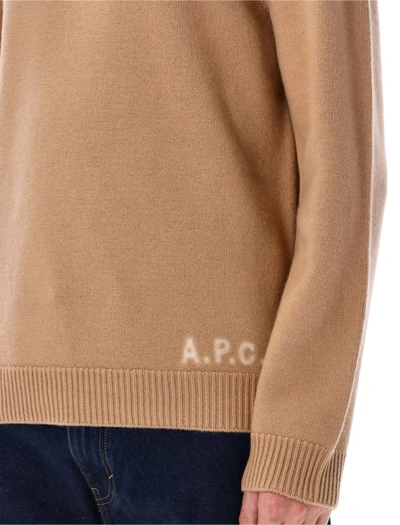 Shop Apc A.p.c. Sweater Edward In Camel