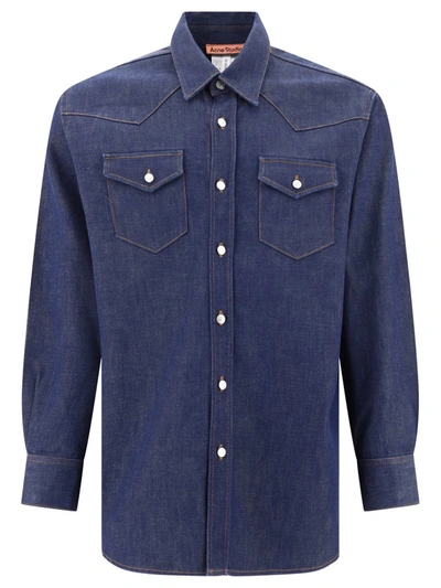 Shop Acne Studios Denim Shirt In Blue
