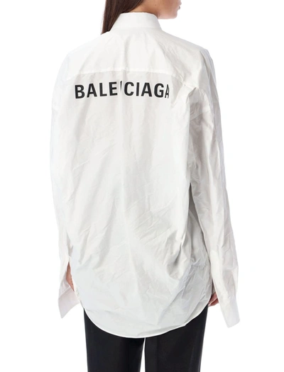 Shop Balenciaga Shirt Logo Back In White