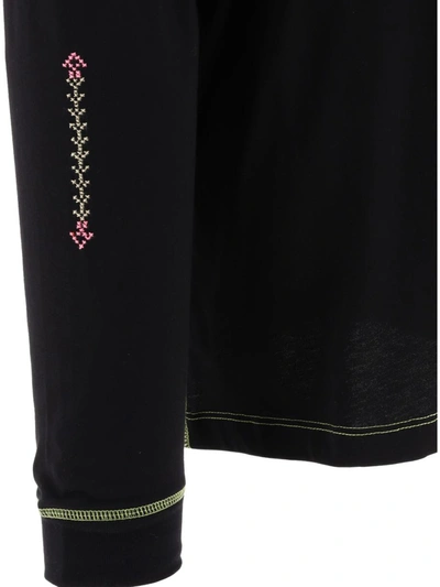 Adish Black Contrast Long Sleeve T-shirt In Black