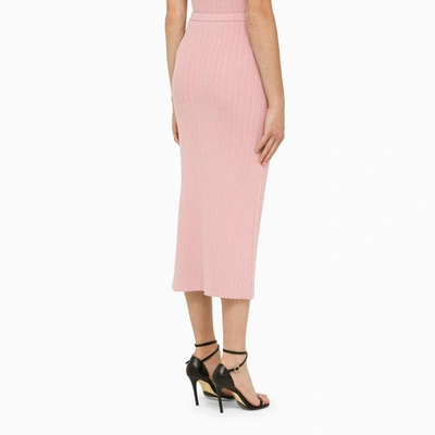 Shop Alessandra Rich Jersey Pencil Skirt In Pink