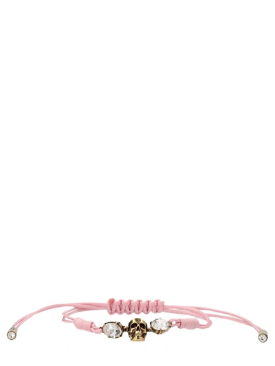 Shop Alexander Mcqueen 'skull Croc' Bracelet In Pink