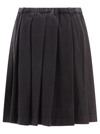 Shop Aspesi Pleated Skirt In Black