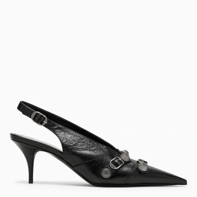 Shop Balenciaga Cagole Slingback Pumps In Black