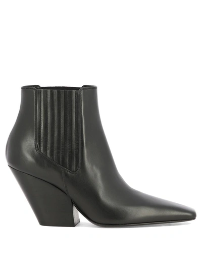 Shop Casadei "love" Ankle Boots In Black