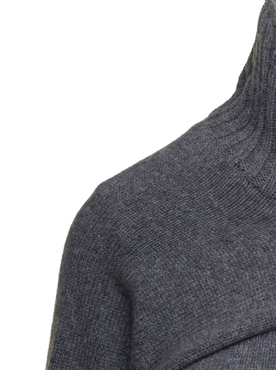 Shop Jil Sander Grey Two-piece Sweater With High-neck In Wool Woman