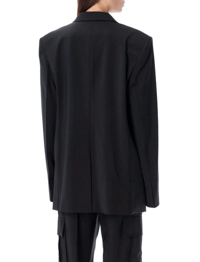 Shop Helmut Lang Asymmetrical Blazer In Black