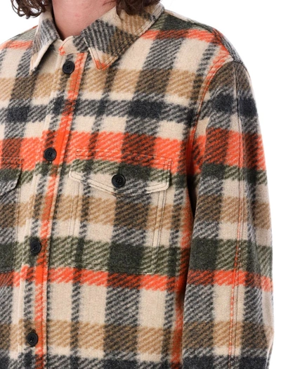 Shop Isabel Marant Kervon Shirt Check In Orange Check Multi