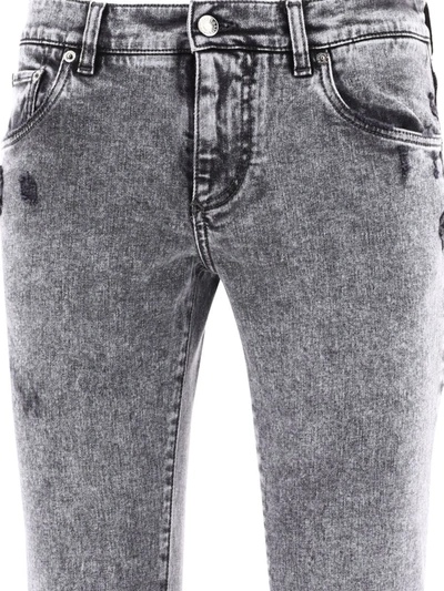 Shop Dolce & Gabbana "stonewashed" Jeans In Grey