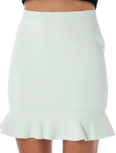 Shop Jw Anderson J.w. Anderson Ruffled Hem Mini Skirt In Mint