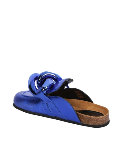 Jw Anderson Chain Leather Mule In Blue