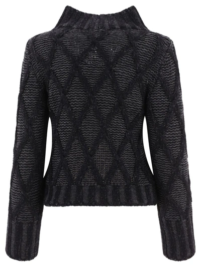 Shop Fabiana Filippi Diamond Sweater In Grey
