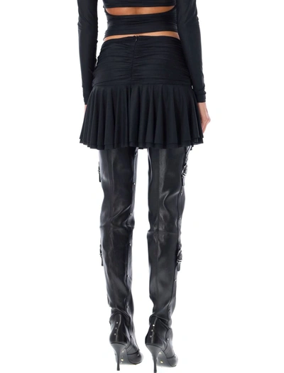 Shop Misbhv Ruched Mini Skirt In Black