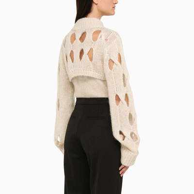 Shop Federica Tosi Perforated Butter Turtleneck In White