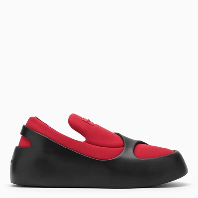 Shop Ferragamo Red/black Hybrid Slip-on