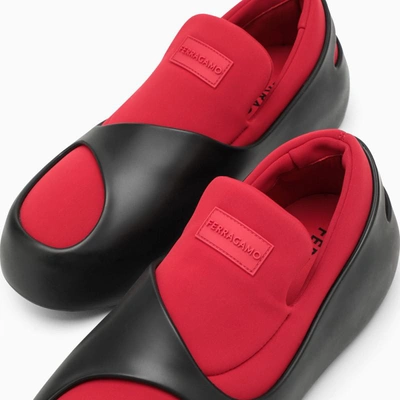 Shop Ferragamo Red/black Hybrid Slip-on