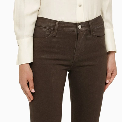 Shop Frame Le High Flare Jeans In Brown